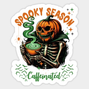 Spooky Halloween Witch Coffee Lover Sticker